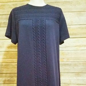 Trendy dark purple cold-weather sweater dress!